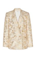 Rodarte Double-breasted Metallic Tweed Blazer