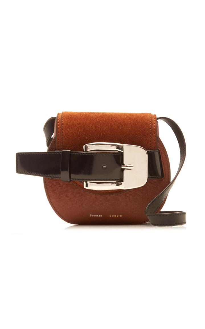 Moda Operandi Proenza Schouler Mini Buckle Leather And Suede Crossbody Bag
