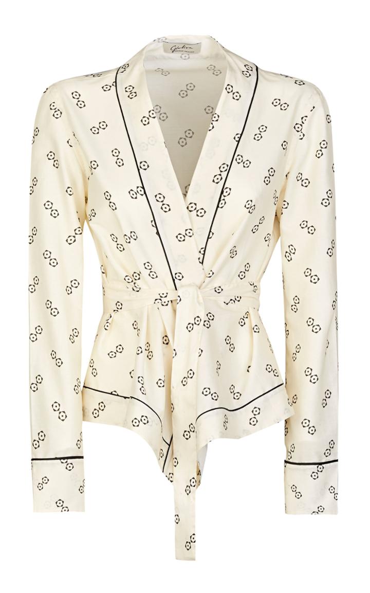 Giuliva Heritage Collection Amanda Abstract-print Belted Cotton Jacket