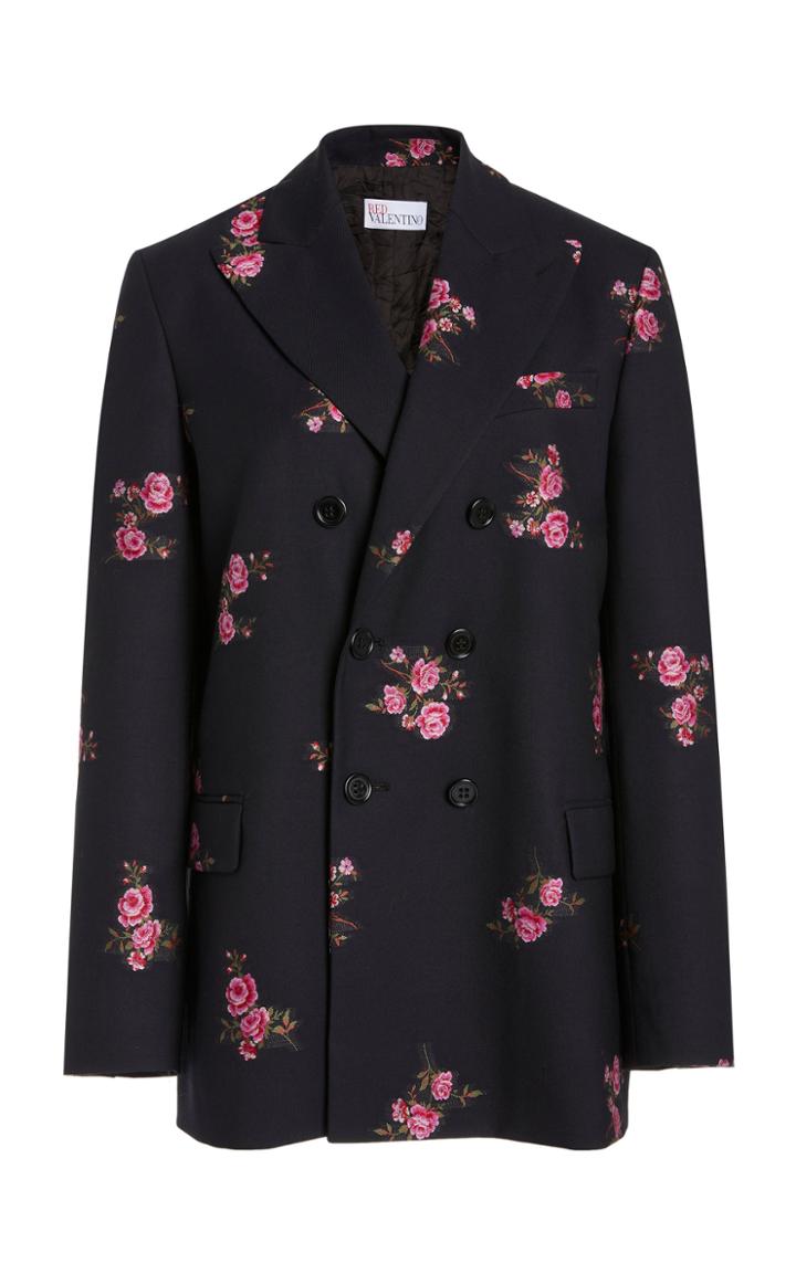 Moda Operandi Red Valentino Floral Cady Double-breasted Blazer