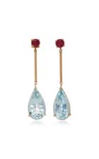 Yi Collection 18k Gold Aquamarine And Ruby Earrings