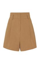 St. Agni Ranger Pleated Cotton-linen Shorts