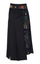 Salvatore Ferragamo Wool Paneled Asymmetrical Zip Kilt Skirt
