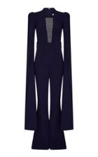 Moda Operandi Safiyaa Alvia Crystal-embellished Heavy Crepe Jumpsuit