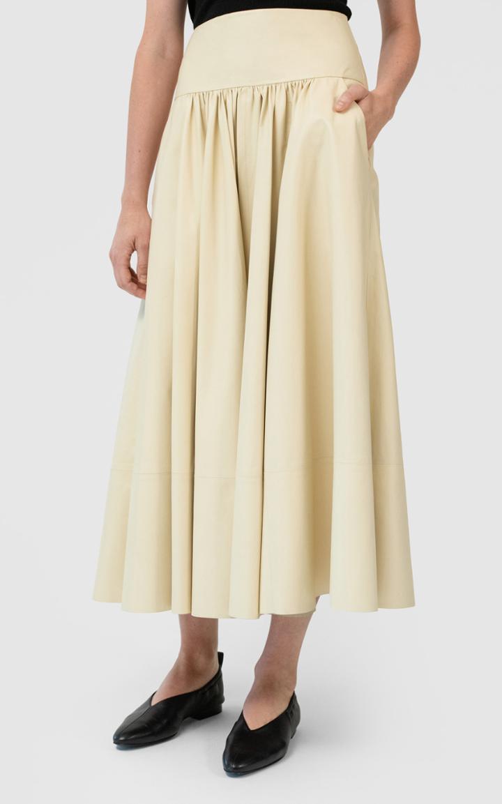 Moda Operandi Co Gathered Waist Midi Skirt