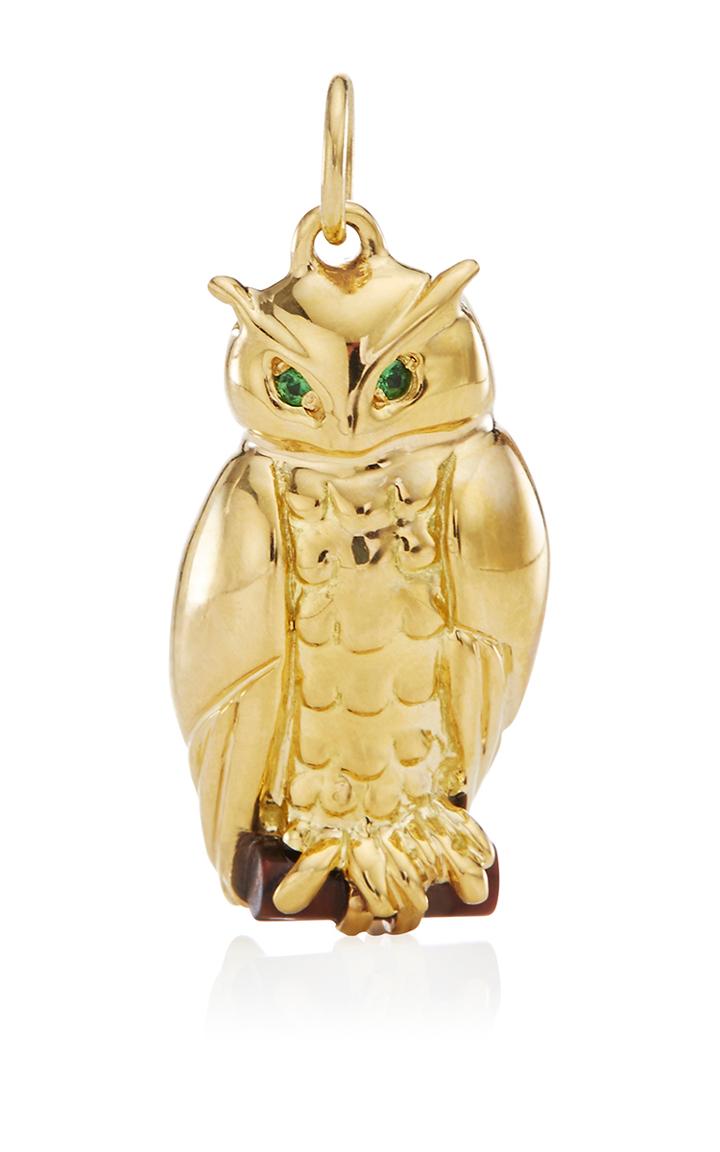 Monica Rich Kosann 18k Yellow Gold Wisdom Owl Charm
