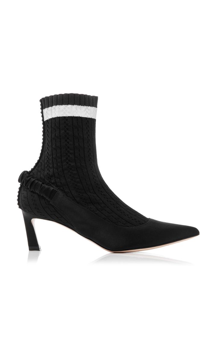 Stuart Weitzman Sockette Stretch Knit Ankle Boots