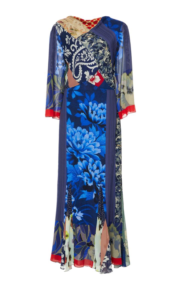 Etro Short-sleeve Silk Maxi Dress
