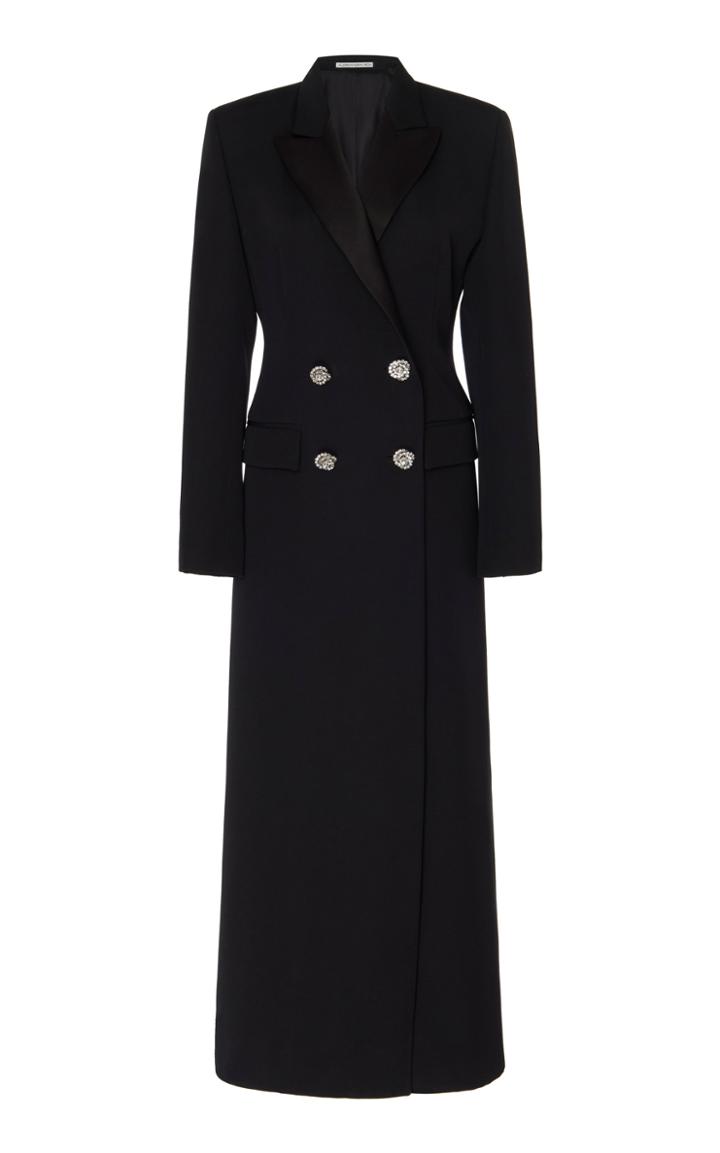 Alessandra Rich Peaked Wool-blend Coat