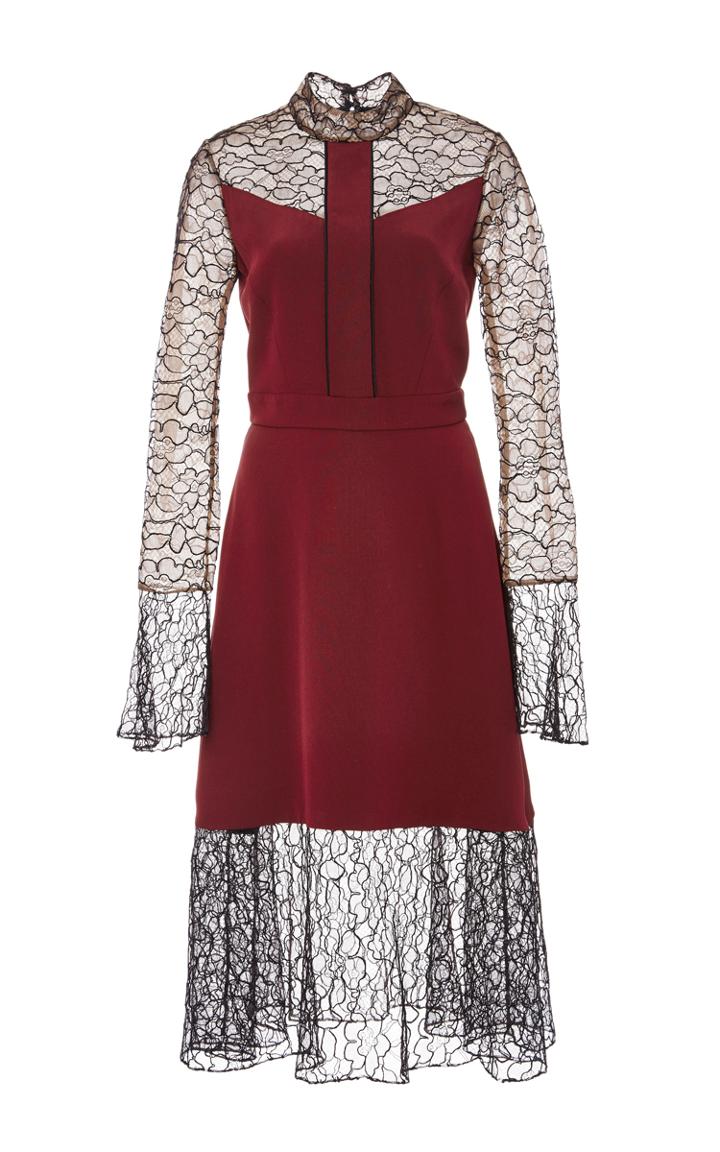 Prabal Gurung Embroidered Lace Combo Dress