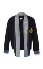 Greg Lauren Paneled Wool Cardigan