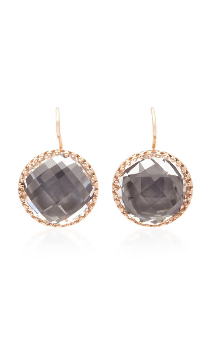 Larkspur & Hawk Olivia Button Gold And Quartz Earrings