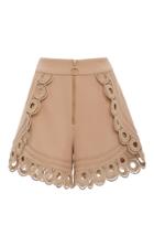 Self Portrait Lace-trimmed High-rise Shorts