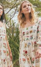 Agua By Agua Bendita Caruba Linen Floral Dress