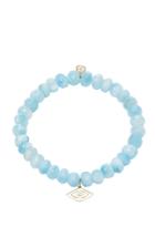 Sydney Evan Single Stone Evil Eye Charm On Faceted Larimar Beads