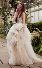Vera Wang Blossom Hand Draped French Embroidered Tulle Gown