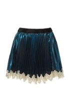 Moda Operandi Anas Jourden Metallic Pleated Mini Skirt Size: 36
