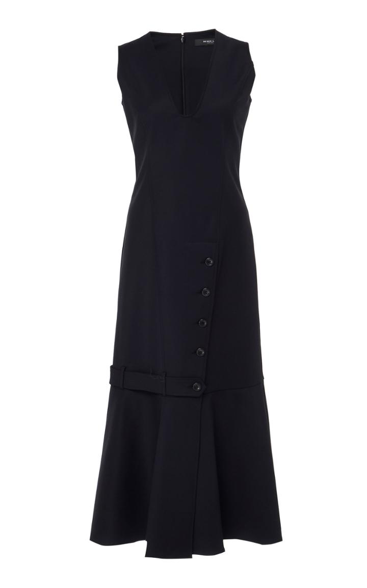 Derek Lam Sleeveless Seamed Cotton Dress With Flared Hem