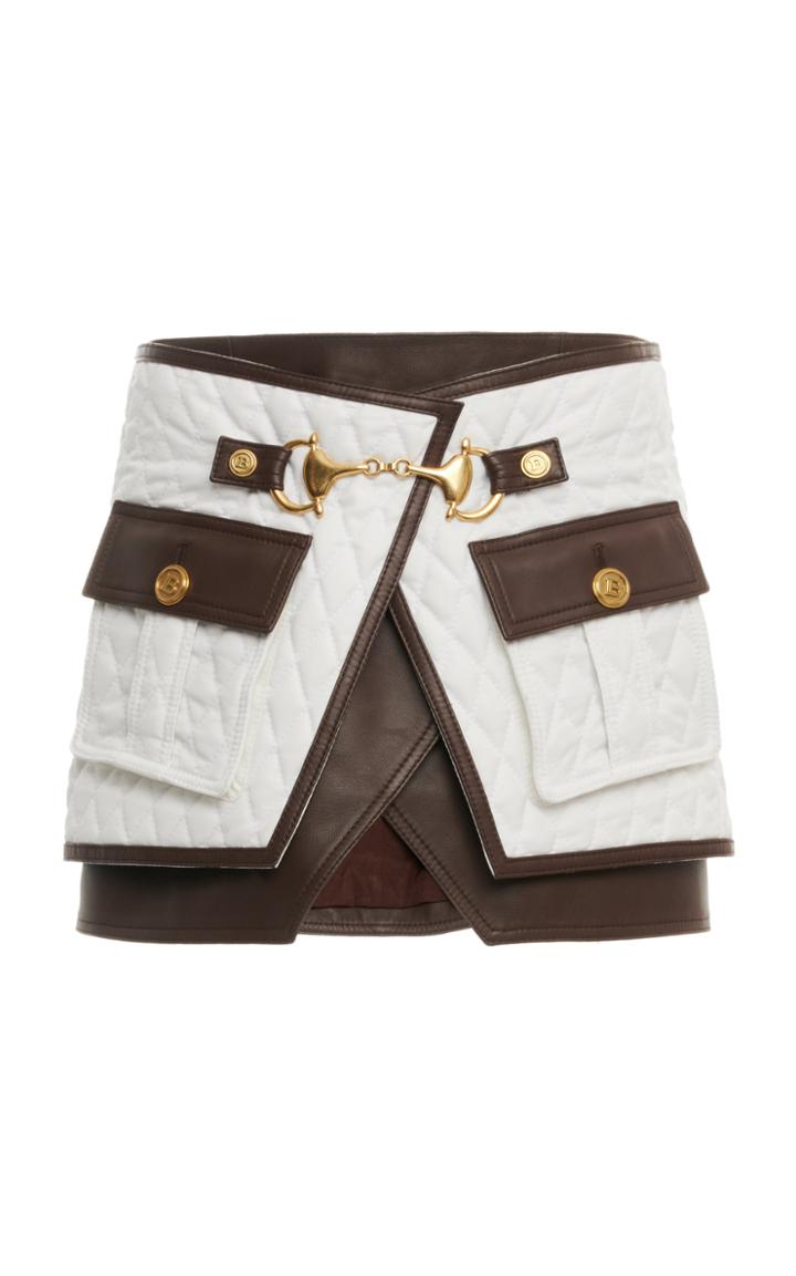 Moda Operandi Balmain Wrap-effect Leather Skirt