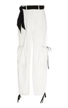 Rosie Assoulin Bow-embellished Cotton Straight-leg Pants