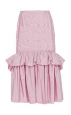 Delpozo Ruffled Silk Moire Skirt