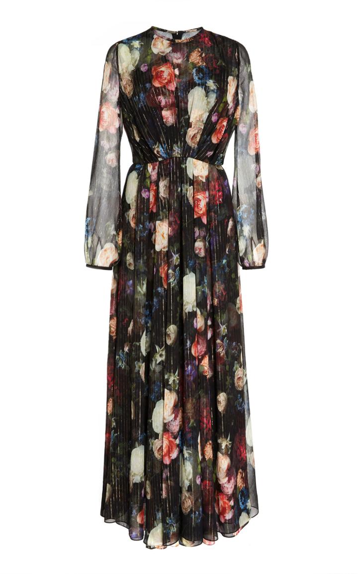 Adam Lippes Pleated Floral Gown
