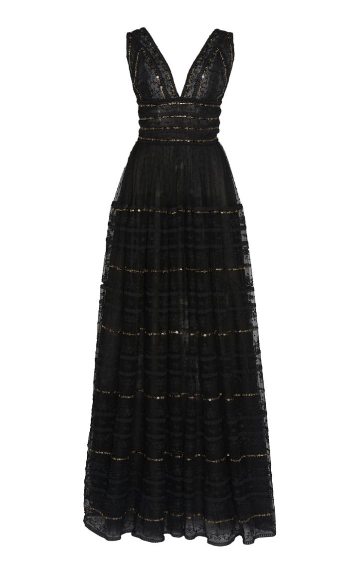 Costarellos Sequin-embellished Tulle Dress
