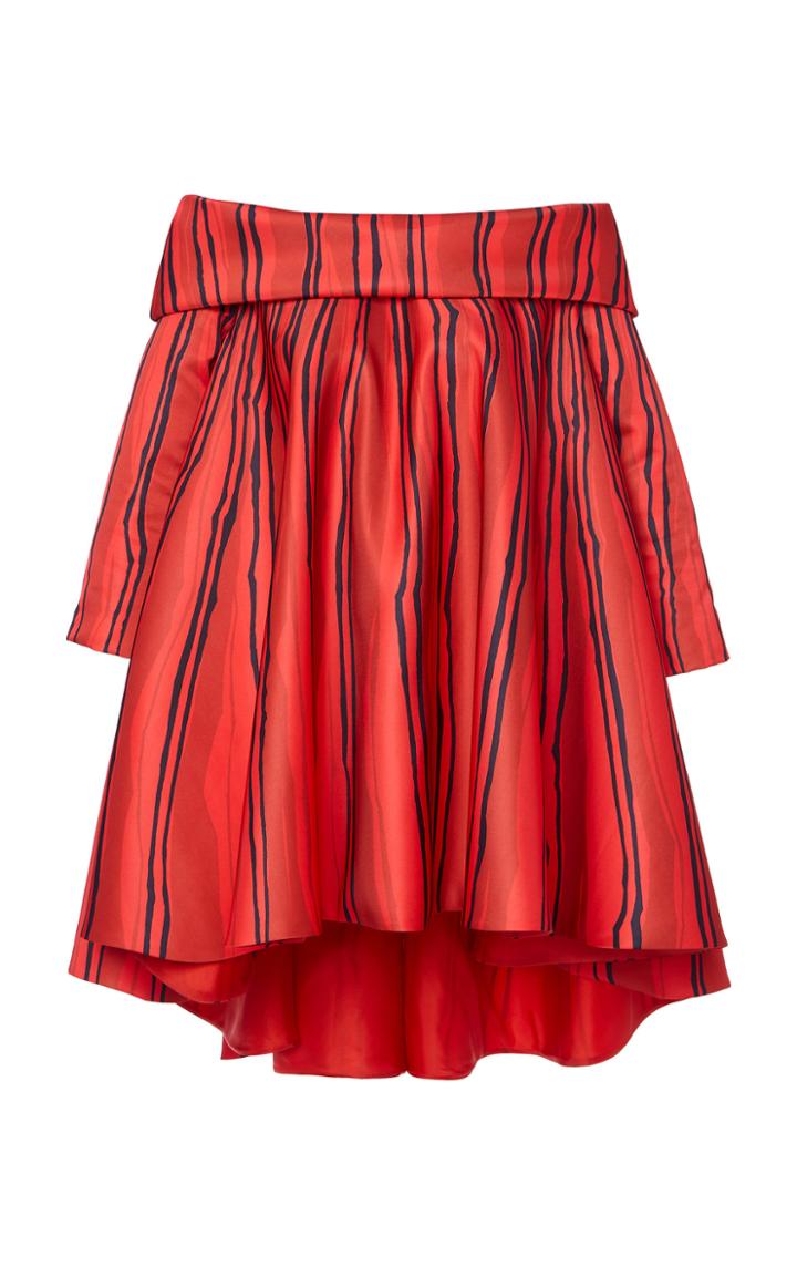 Moda Operandi Moschino Striped Off-the-shoulder Cady Top Size: 36