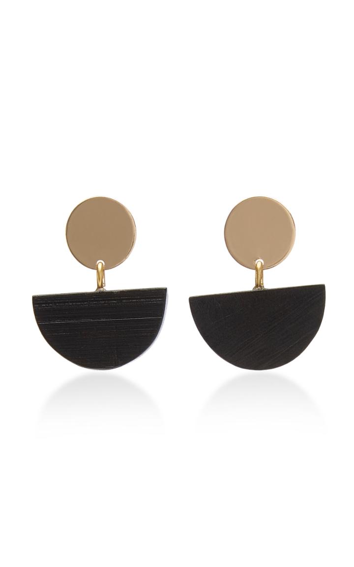 Sophie Monet The Terra Gold-plated Ebony Wood Earrings