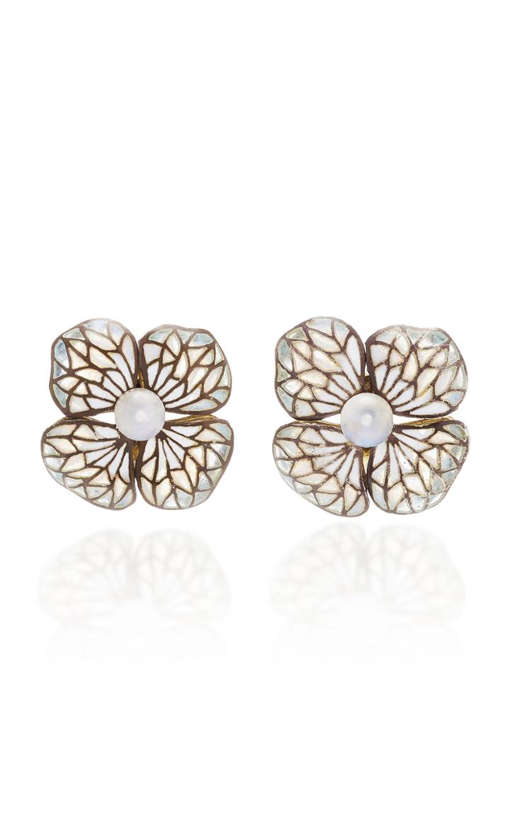 Luz Camino Exclusive White Hydrangea Earrings