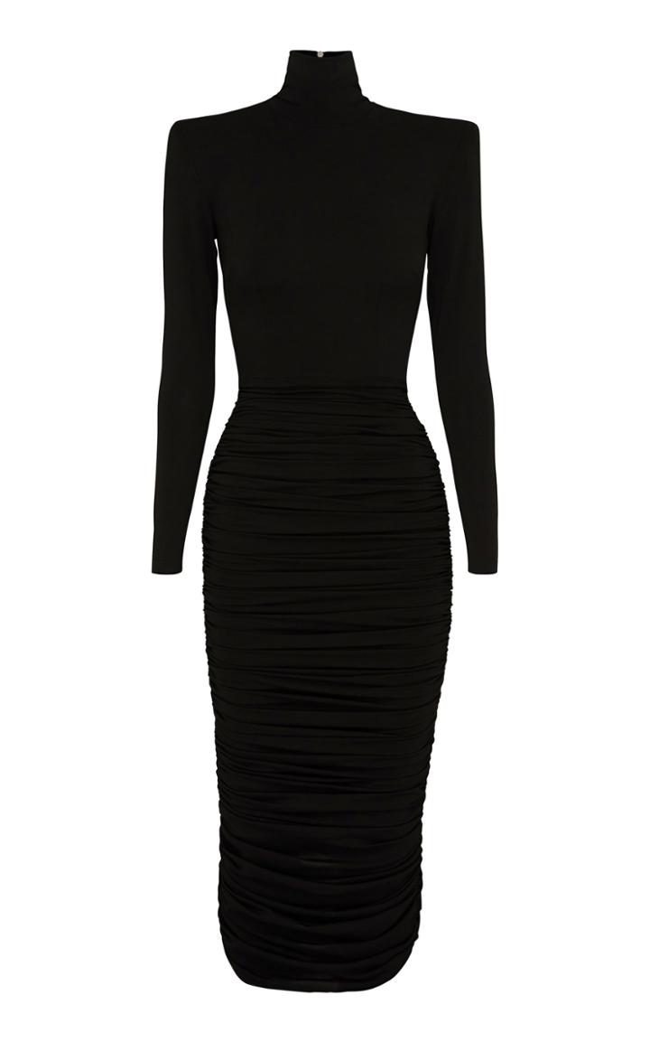 Alex Perry Fallon Ruched Jersey Midi Dress