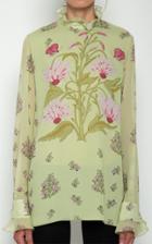 Moda Operandi Giambattista Valli Ruffled Mock Neckline Silk Blouse