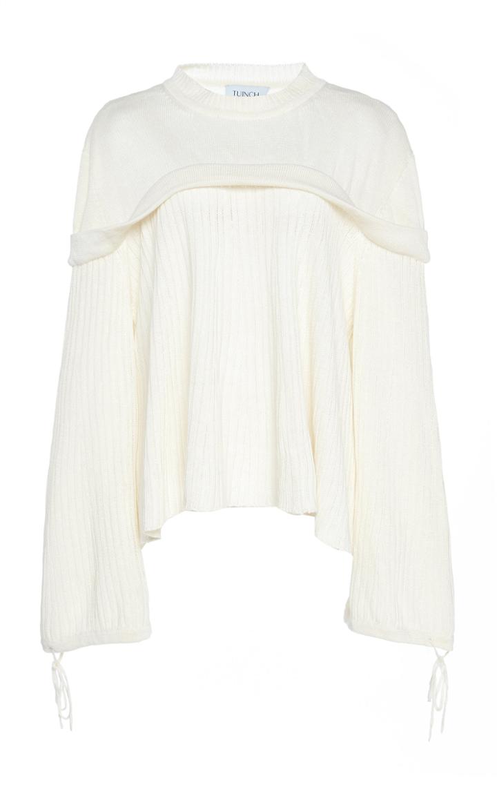 Moda Operandi Tuinch Mixed-knit Linen Trapeze Sweater Size: S