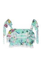 Moda Operandi Alessandra Rich Lace-trimmed Georgette Frill Top