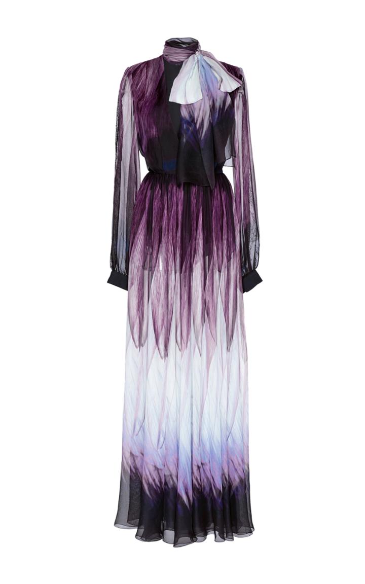 Elie Saab Long Crepe Georgette Dress
