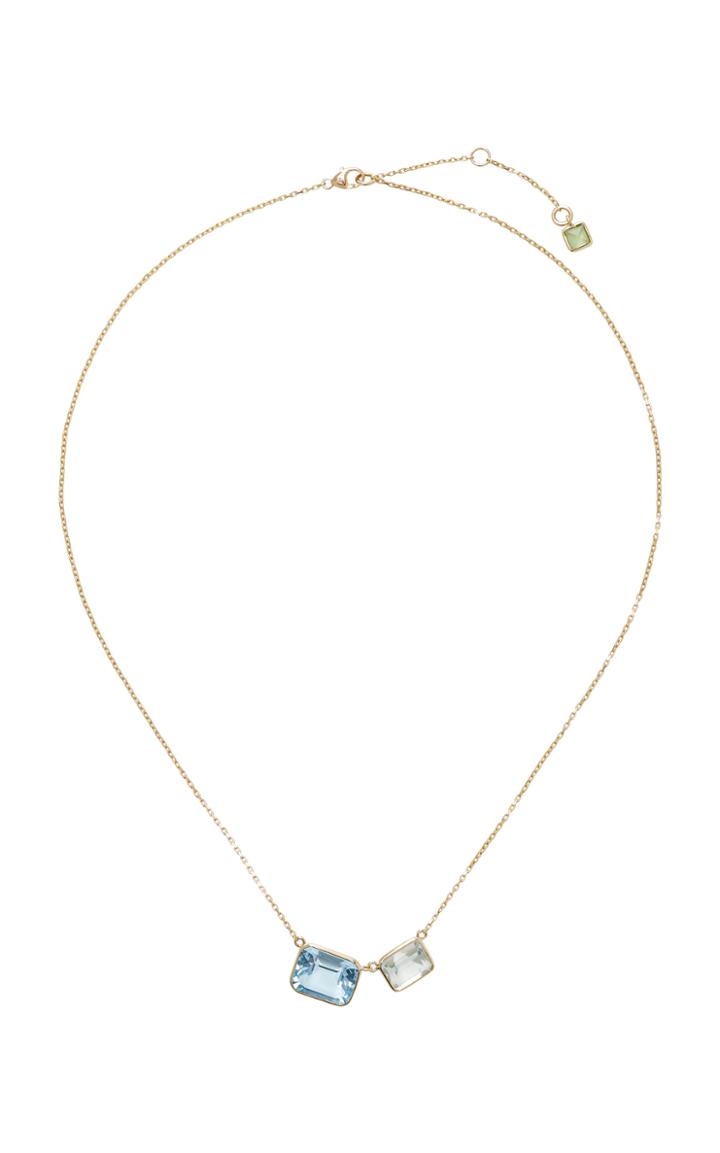 Yi Collection 18k Gold Topaz Amethyst And Peridot Necklace