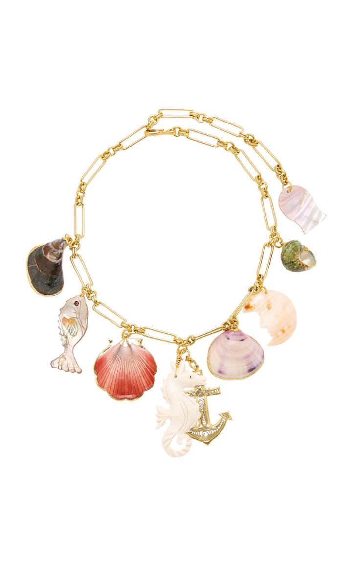 Brinker & Eliza Under The Sea 24k Gold Charm Necklace