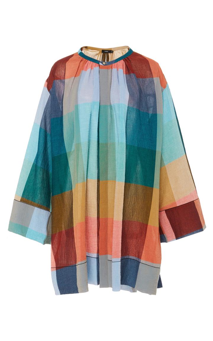 Bassike Checked Cotton Mini Dress
