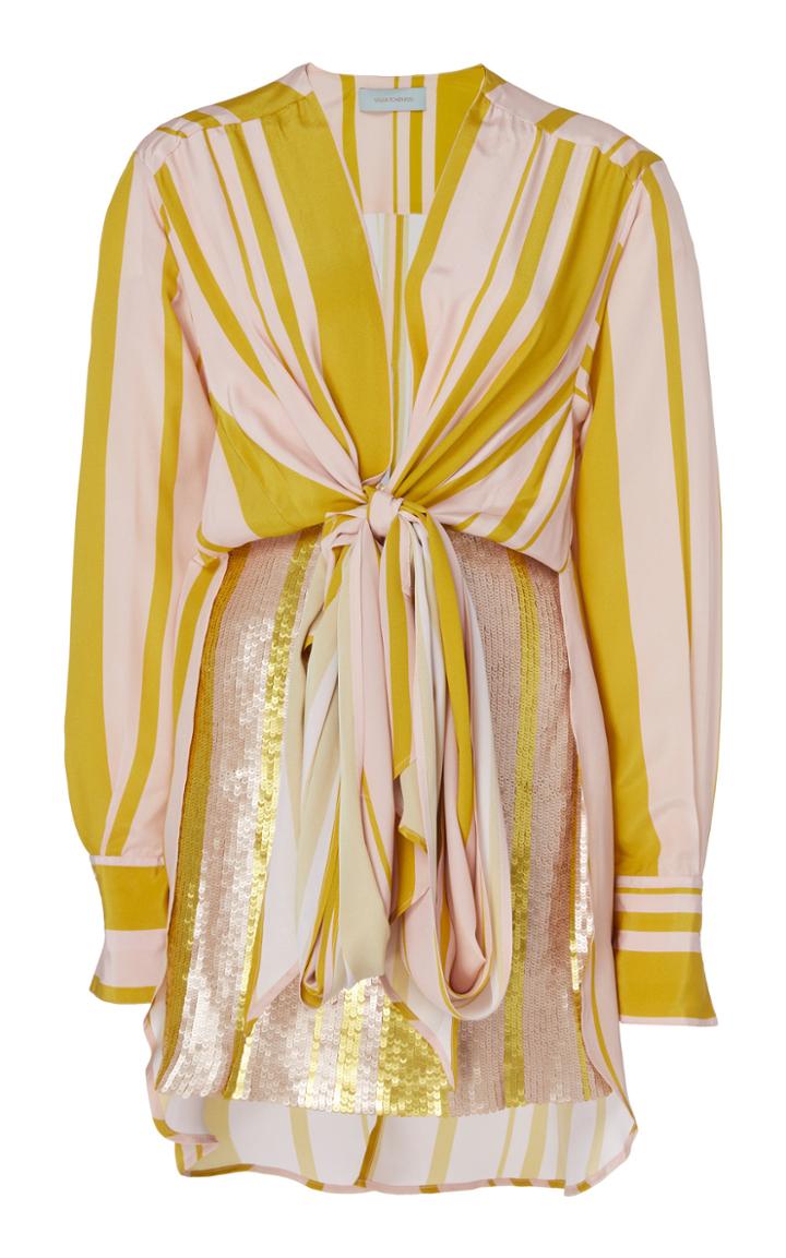 Silvia Tcherassi Sequin-embellished Gertrude Silk-crepe Mini Dress