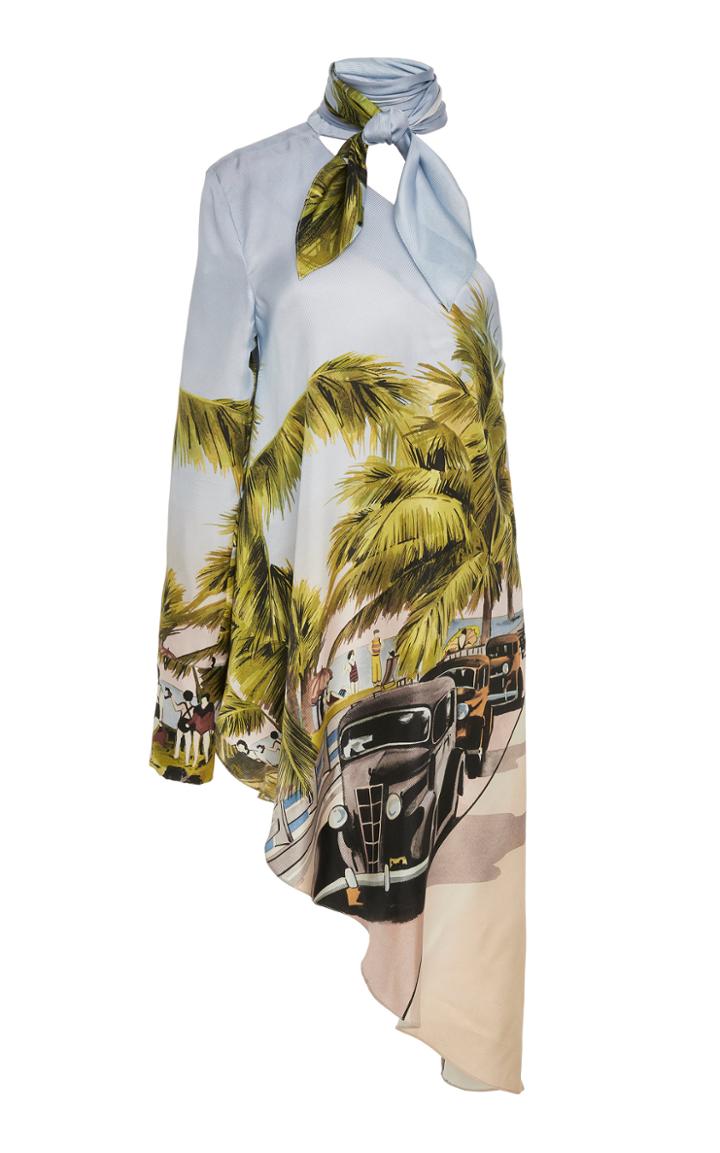 Monse Scenic Print One Shoulder Top