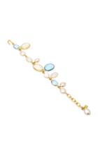Loulou De La Falaise Pebble And Pearl 24k Gold-plated Crystal Bracelet