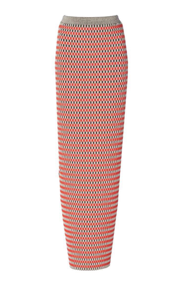 Paco Rabanne Printed Knit Cotton Midi Skirt