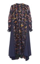 Biyan Aretha Floral Silk A-line Midi Dress