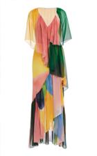 Rosetta Getty Ruffle Wrap Full Length Dress