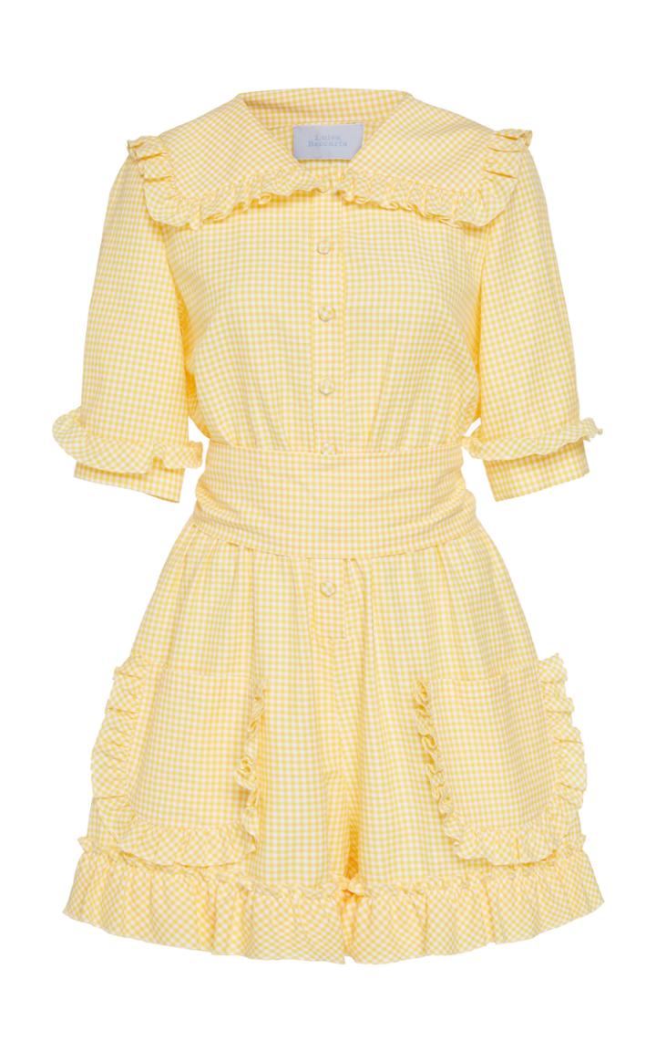 Luisa Beccaria Gingham Cotton Blend Romper