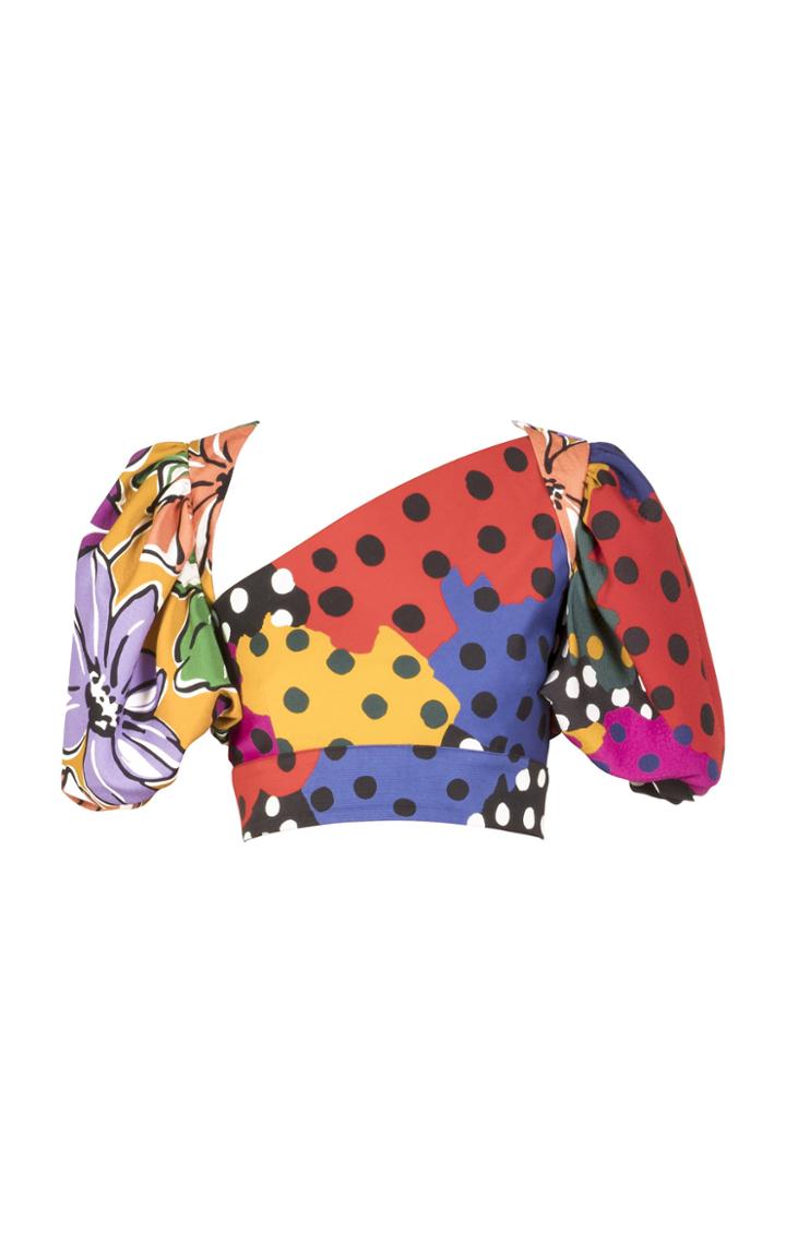 Emanuel Ungaro Puff Sleeve Cropped Top