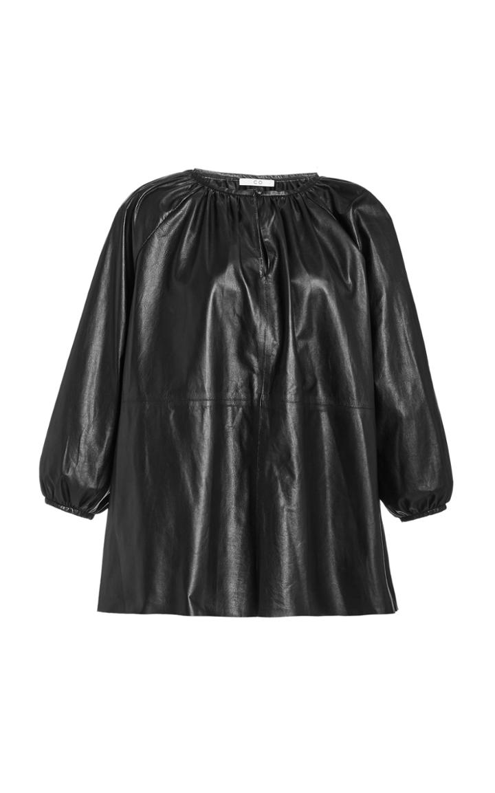Moda Operandi Co Ruched Leather Top