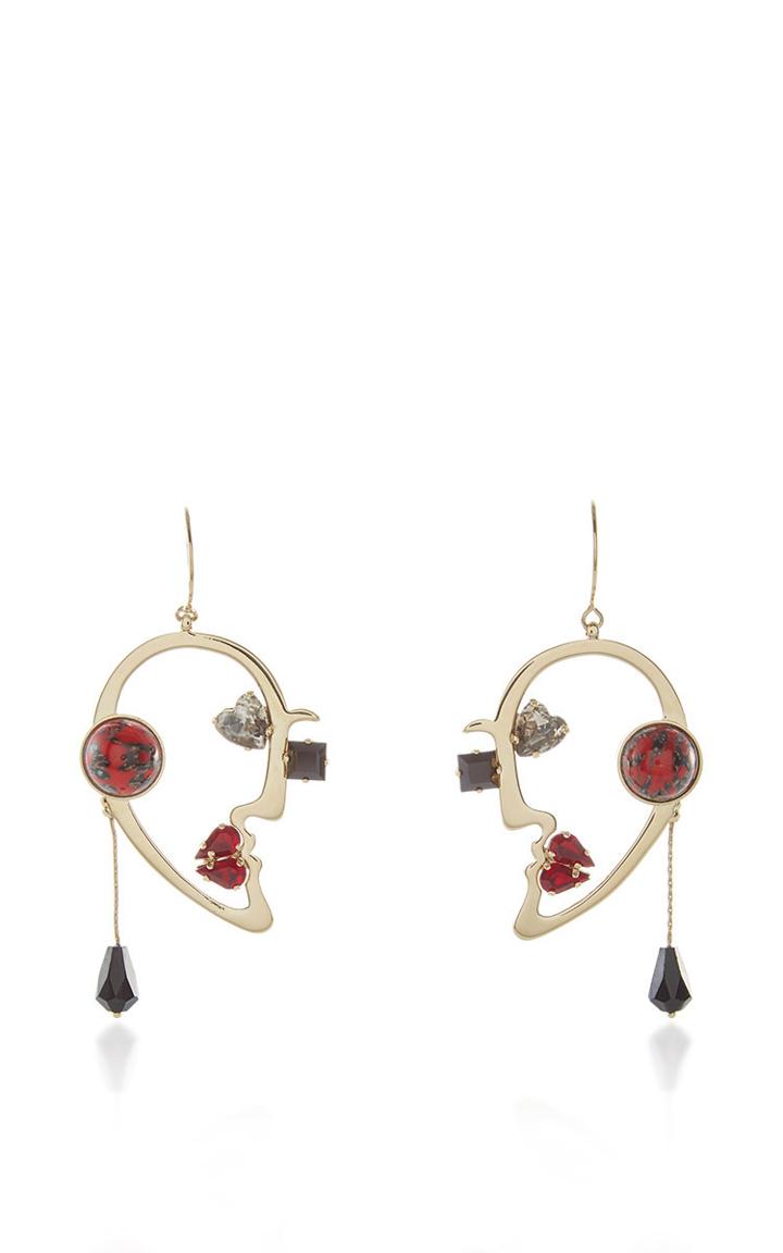 Etro Yellow Gold Metal Silhouette Earring