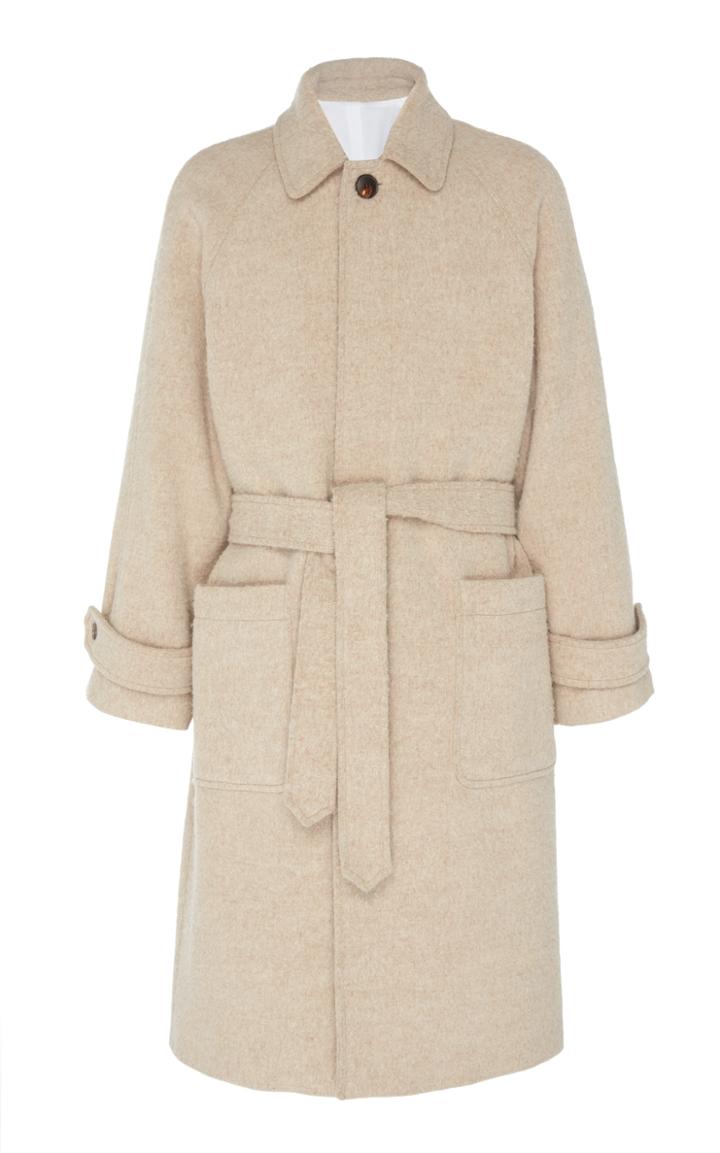 Ami Raglan Sleeves Belted Long Coat