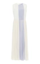 Moda Operandi Luisa Beccaria Pleated Two-tone Midi-dress Size: 36